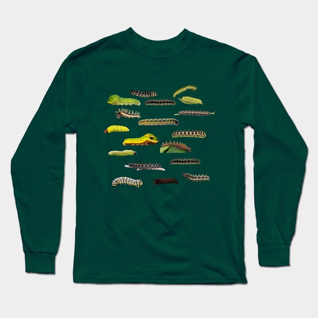 New England Caterpillars Long Sleeve T-Shirt by Electric Mermaid